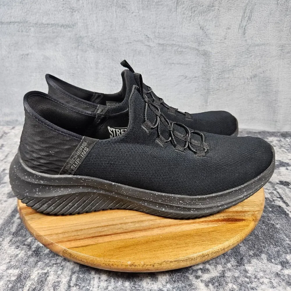 Skechers Mens Slip Ins Ultra Flex 3.0 232452W Black Slip On Shoes Size 12 Wide